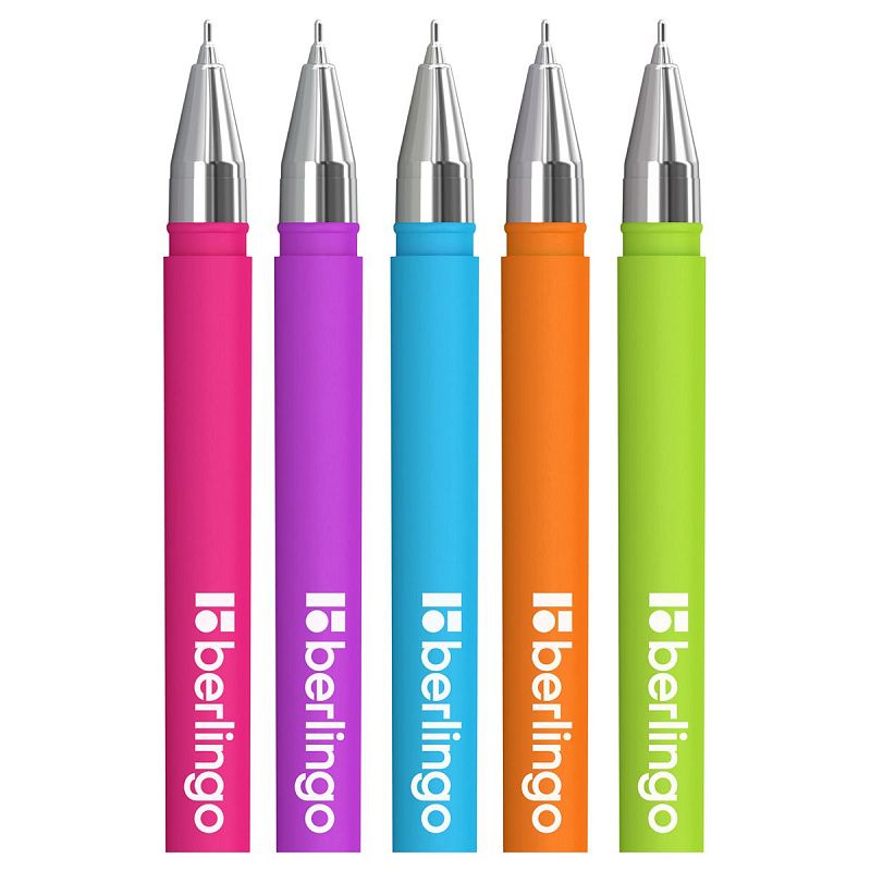 Ручка шариковая Berlingo "Starlight" синяя, 0,7мм, игольчатый стержень, прорезиненный корпус ассорти 