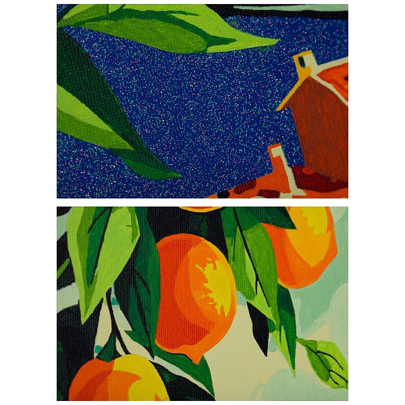 Картина по номерам на холсте с глиттером ТРИ СОВЫ "Средиземноморское побережье", 30*40, с акриловыми красками и кистями