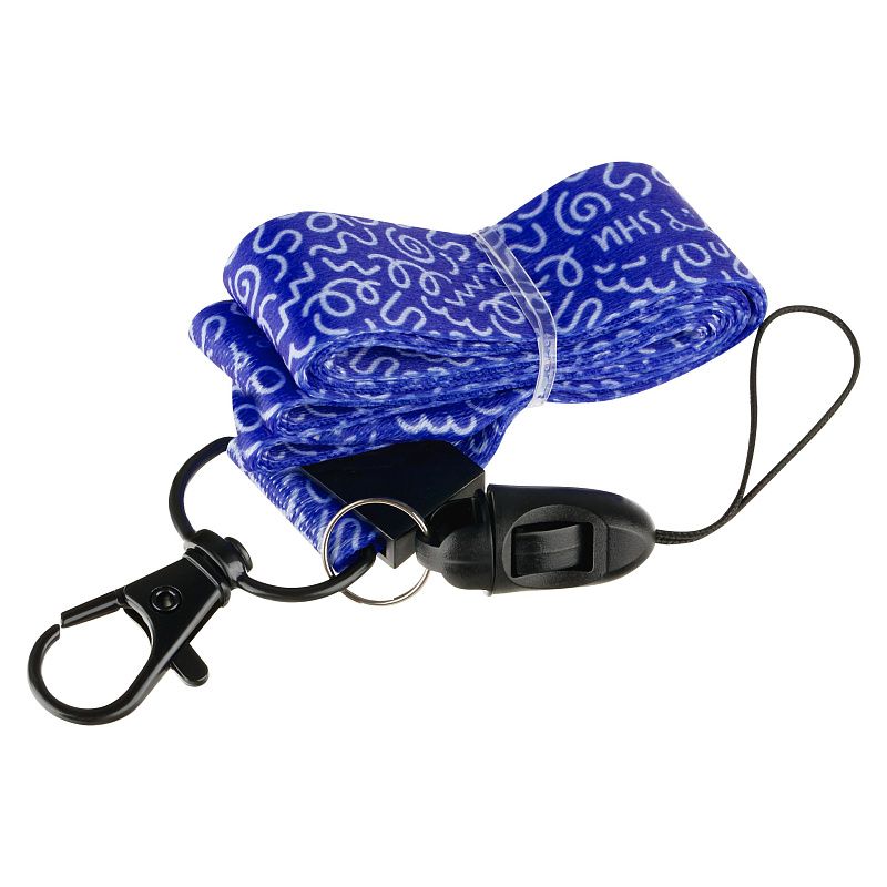 Лента для бейджей MESHU "Doodles", 45см, петелька, карабин, опп пакет с европодвесом