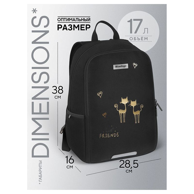 Рюкзак Berlingo UltraComfort "Best friends" 38*28,5*16см, 2 отделения, 2 кармана, эргономичная спинка 