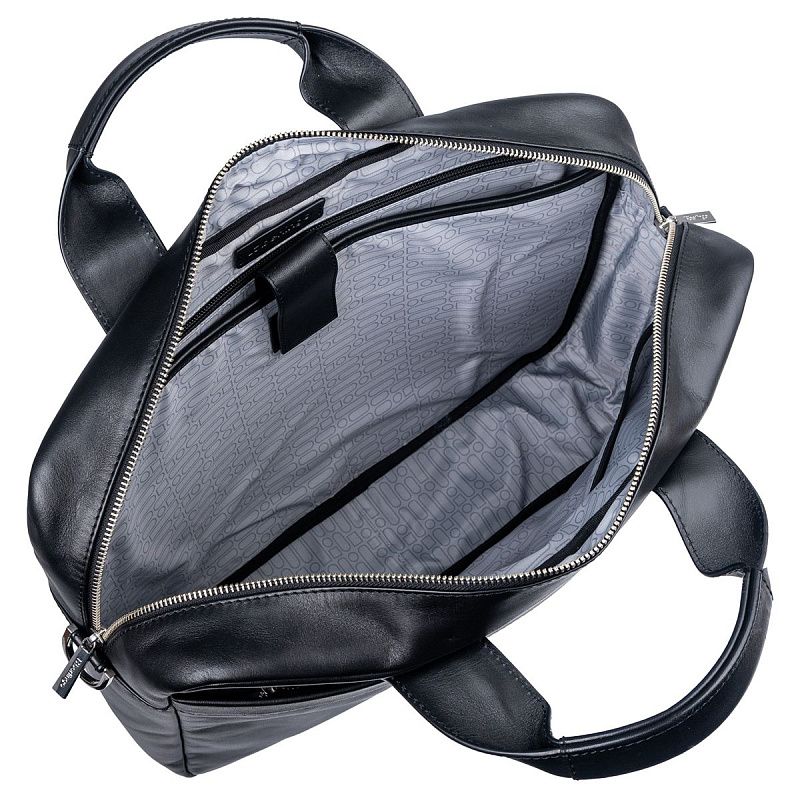 Сумка деловая Berlingo "City Style" натуральная кожа, черный, 1 отделение, молния 