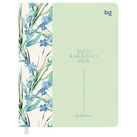 Дневник 1-11 кл. 48л. (Лайт) BG "Flower Garden", иск. кожа, тиснение фольгой, печать, ляссе