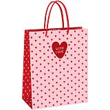 Пакет подарочный 26*32*12см MESHU "Heart pattern",  матовая ламинация