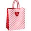 Пакет подарочный 26*32*12см MESHU "Heart pattern",  матовая ламинация