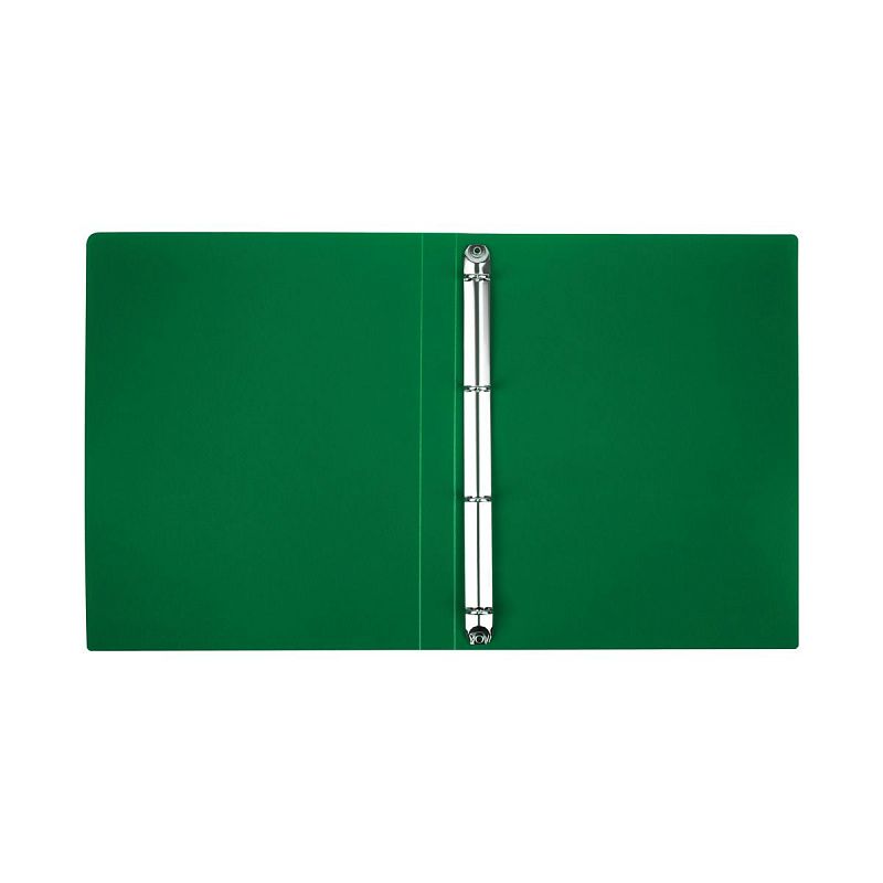 Папка на 4 кольцах СТАММ А4, 25мм, 500мкм, пластик, зеленая 