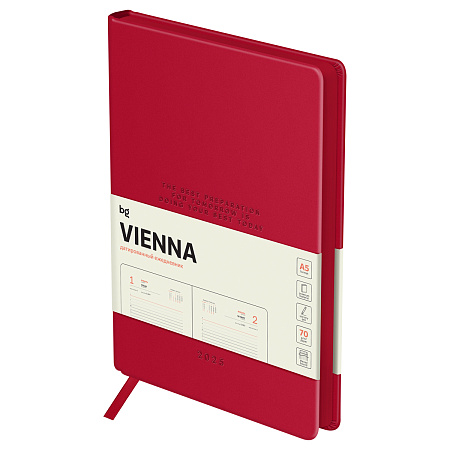 Ежедневник датированный 2025г., А5, 176л., мягкий переплет, кожзам, BG "Vienna. Fuchsia", фуксия