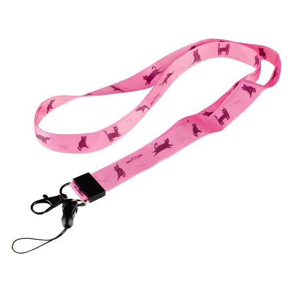 Лента для бейджей MESHU "Meow", 45см, петелька, карабин, опп пакет с европодвесом