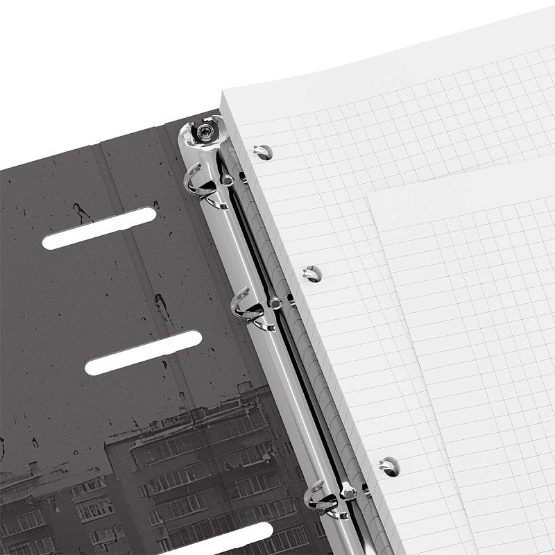 Тетрадь на кольцах А5, 120л., BG "За окном", картон, матовая ламинация, выб. лак