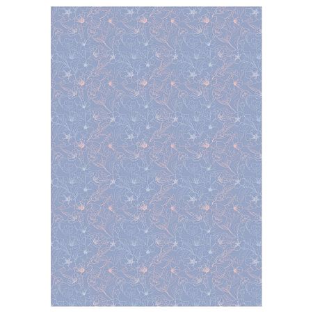 Упаковочная бумага глянц. 70*100см, MESHU "Grace twigs", 80 г/м2, ассорти, 5 дизайнов