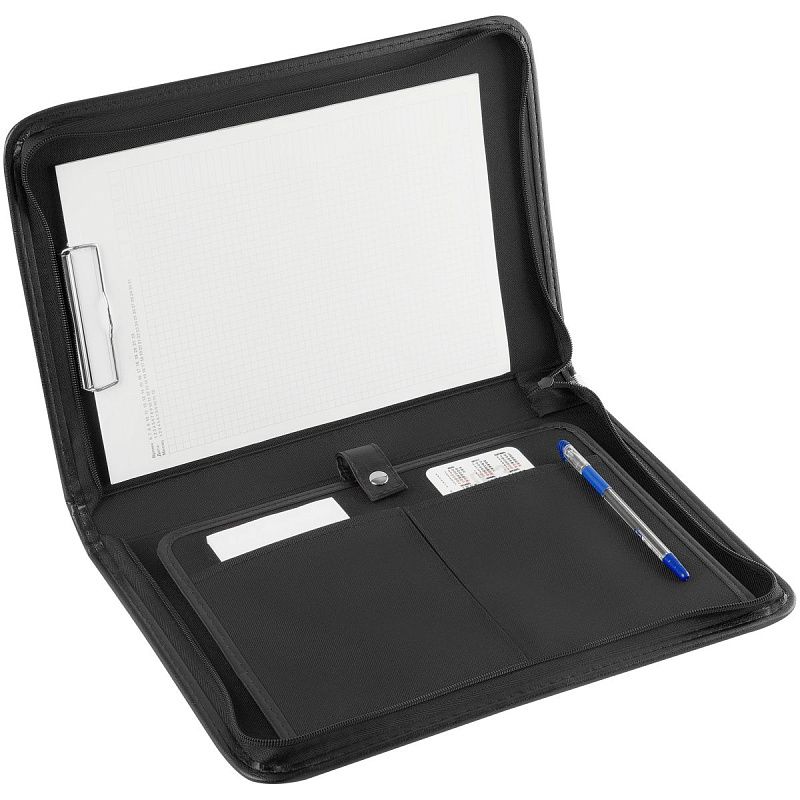 Папка деловая OfficeSpace "Venezia" кожзам, на молнии, зажим для бумаг 