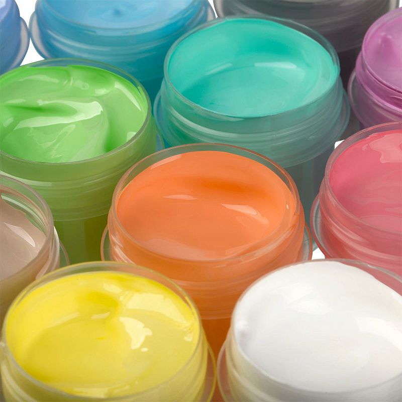 Краски акриловые декоративные Гамма "Хобби", 12 цветов, 20 мл, картон.упак., пастельные цвета