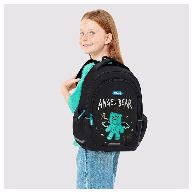 Рюкзак Först F-Cute "Angel bear" 37*29*17см, 3 отделения, 2 кармана, анатомическая спинка 