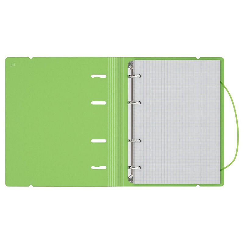 Тетрадь на кольцах А5, 120л., BG "Neon", пластиковая обложка, салатовый, с резинкой