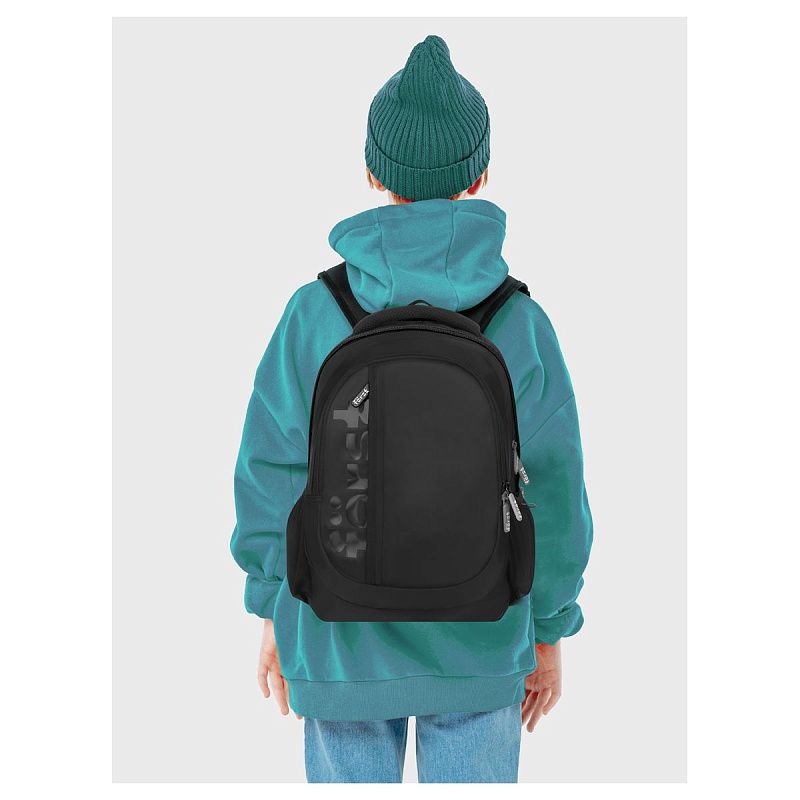 Рюкзак Först F-Trend "Pure black" 40*29*18см, 2 отделения, 3 кармана, анатомическая спинка 