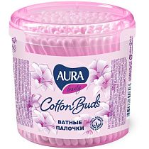 Ватные палочки Aura "Beauty", 200шт., пластиковый стакан