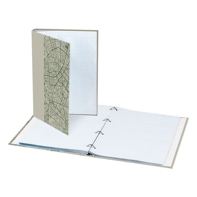 Тетрадь на кольцах А4, 100л., BG "Карта города", матовая ламинация