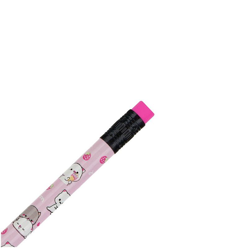 Карандаш ч/г MESHU "Kittens", HB, заточен., с печатью, с ластиком, ассорти, туба 