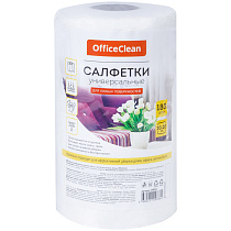 Салфетки универсальные OfficeClean, вискоза, 20*20см, 180шт., белые, в рулоне, 35г/м2