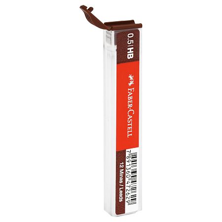 Грифели для механических карандашей Faber-Castell "Polymer", 12шт., 0,5мм, HB 
