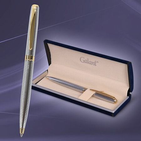 Ручка шариковая GALANT "Marburg", корпус серебристый, ежедневник недатированный А5 черный, пакет, 880905 