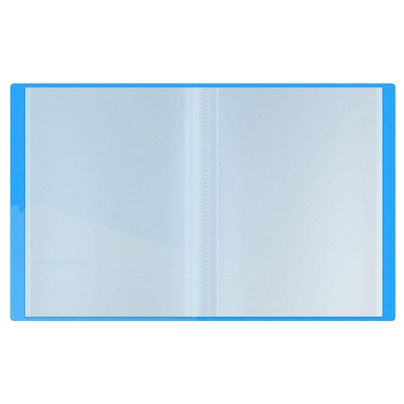 Папка с 20 вкладышами Berlingo "Neon", 17мм, 1000мкм, голубой неон, с внутр. карманом 