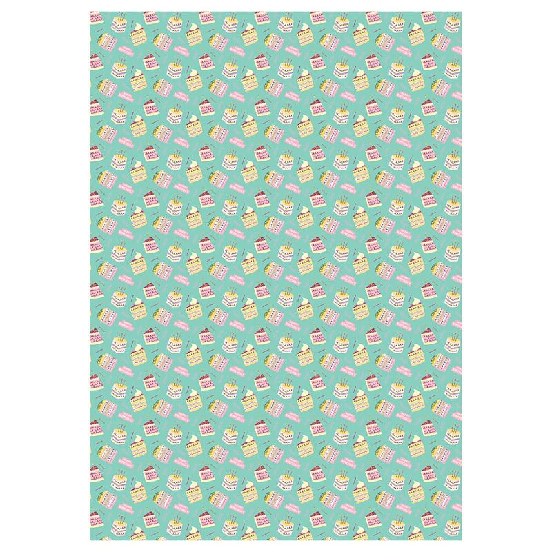 Упаковочная бумага глянц. 70*100см, MESHU "Birthday mood", 80 г/м2, ассорти, 5 дизайнов