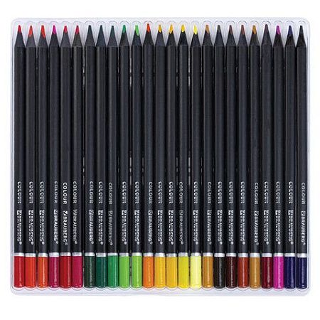 Карандаши цветные чёрное дерево BRAUBERG BLACK WOOD, 50 цветов, мягкий грифель 3 мм, 182043