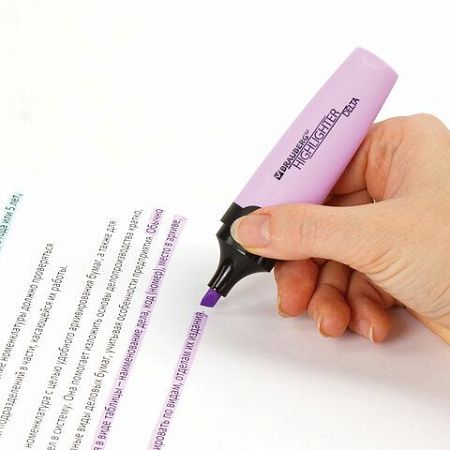 Текстовыделитель BRAUBERG "DELTA PASTEL", ЛАВАНДОВЫЙ, линия 1-5 мм, 151733 