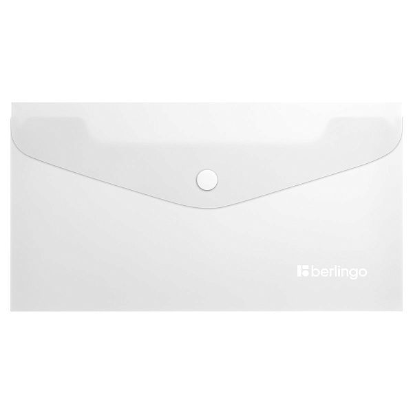 Папка-конверт на кнопке Berlingo "Soft Touch", C6, 200мкм, софт-тач, прозрачная