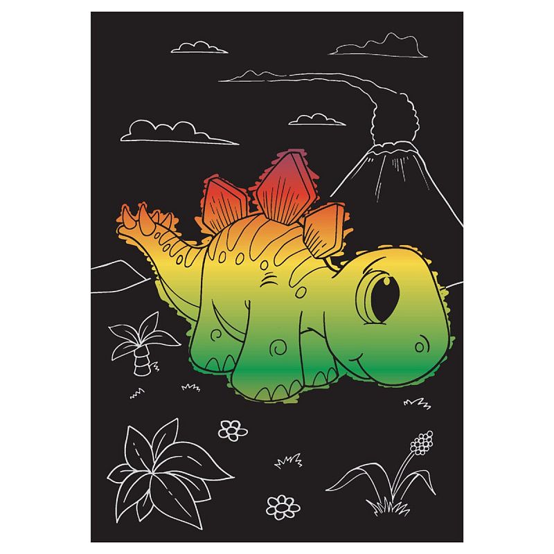 Гравюра Мульти-Пульти "Динозавры", А5, градиентная основа, пакет с европодвесом