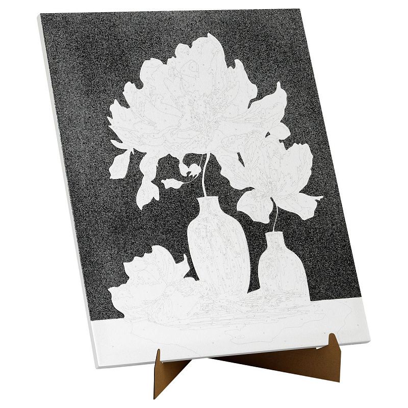 Картина по номерам на холсте с глиттером ТРИ СОВЫ "Натюрморт", 40*50, с акриловыми красками и кистями