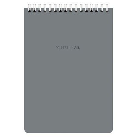Блокнот А5 146х206 мм, 60 л., гребень, картон, жесткая подложка, клетка, BRAUBERG "Minimal Classic", 116426