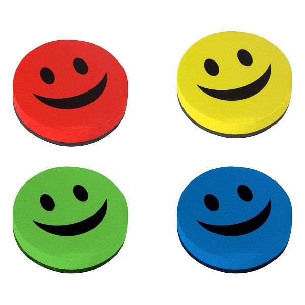 Губка-стиратель для досок OfficeSpace "Смайл" 90мм, на магните, материал EVA, ассорти, европодвес