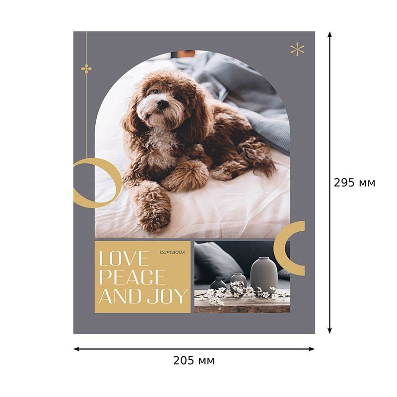 Тетрадь 80л., А4, клетка BG "Любите мир", матовая ламинация