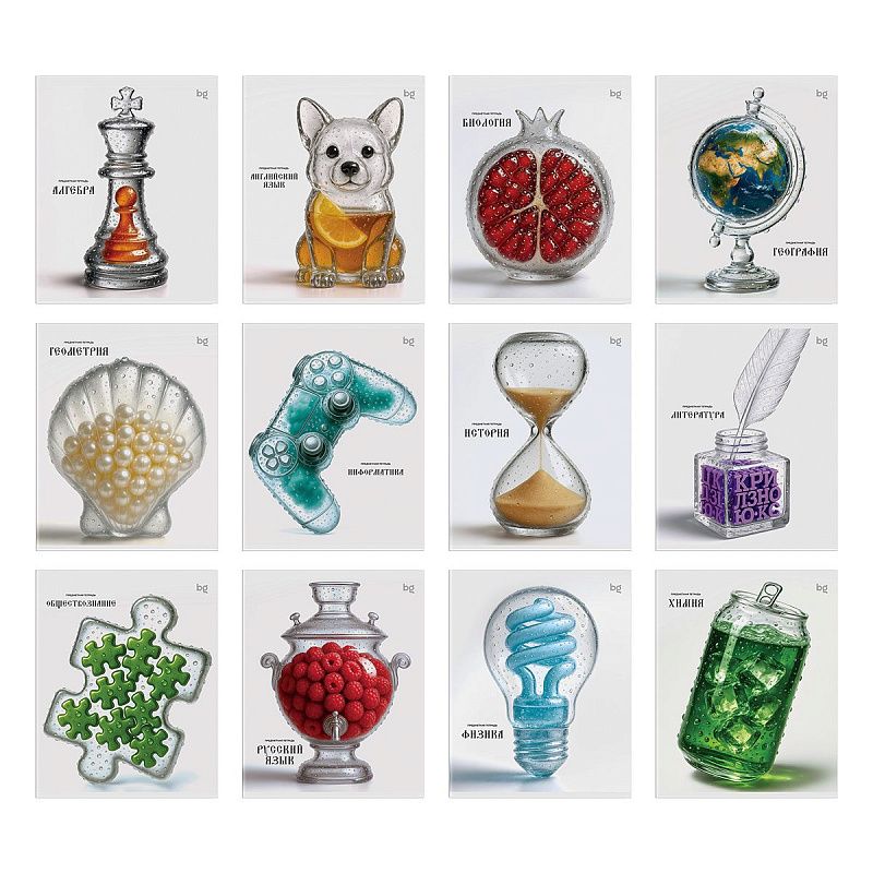 Комплект (12 шт.) предметных тетрадей 48л. BG "Юный гений", эконом