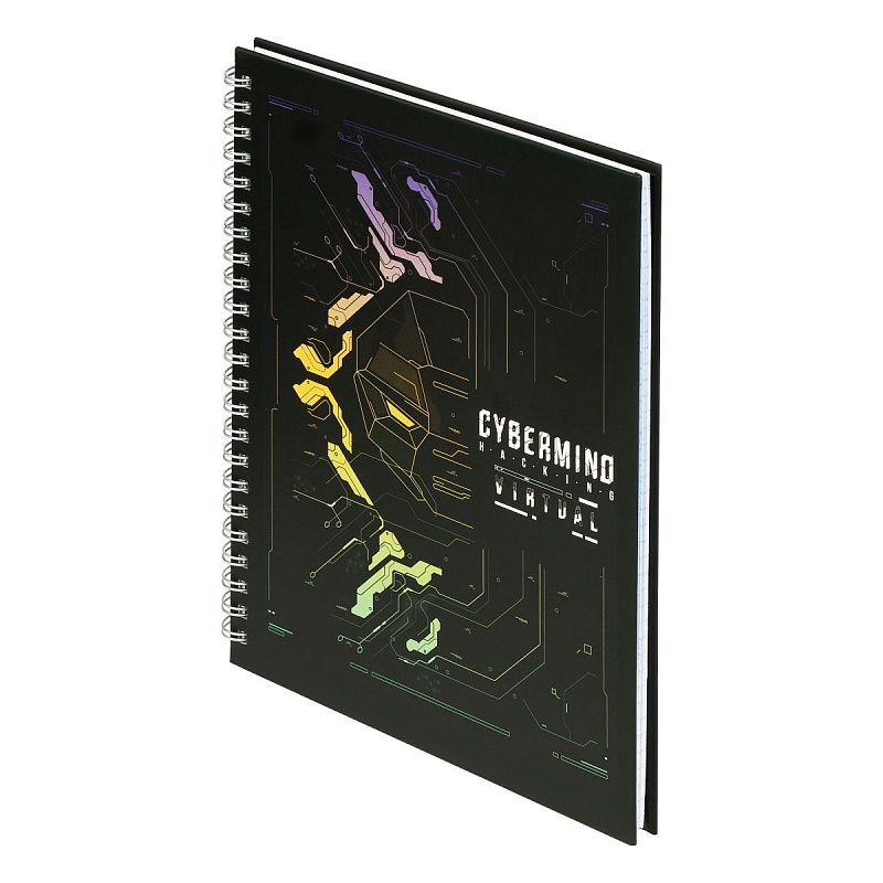 Тетрадь 80л., А5, клетка на гребне BG "Virtual", матовая ламинация, твердая обложка