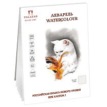 Планшет для акварели, 20л., 180*250мм Лилия Холдинг "Акварельный котик", 250г/м2, белый, 100% хлопок