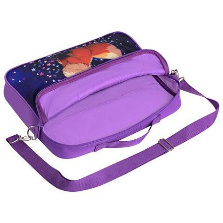 Папка на молнии с ручками BRAUBERG KIDS А4, 1 отделение, регулируемый плечевой ремень, 60 мм, "Fairy fox", 273317 