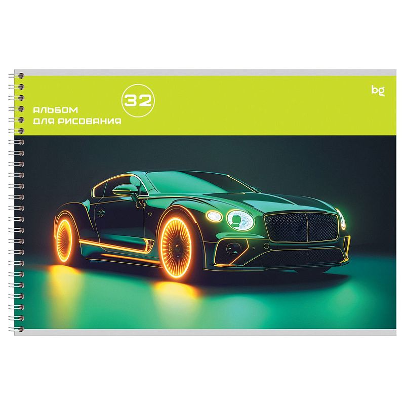 Альбом для рисования 32л., А4, на гребне BG "Неоновый стиль"