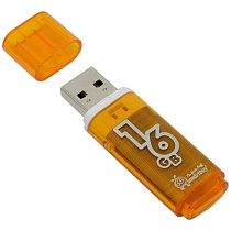 Память Smart Buy "Glossy"  16GB, USB 2.0 Flash Drive, оранжевый