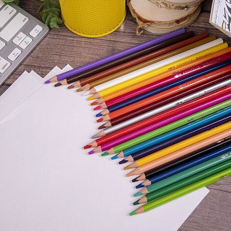 Карандаши цветные акварельные BRAUBERG PREMIUM AQUARELLE, 24 цвета, грифель мягкий 4 мм, 181673
