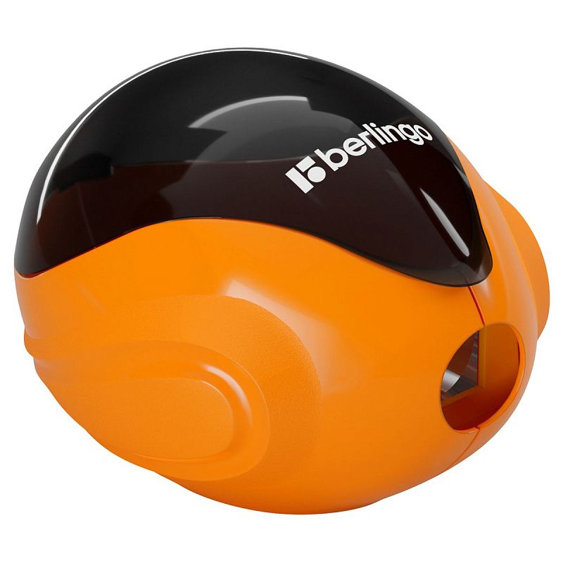 Точилка пластиковая Berlingo "Round" 1 отверстие, контейнер, ассорти, дисплей 