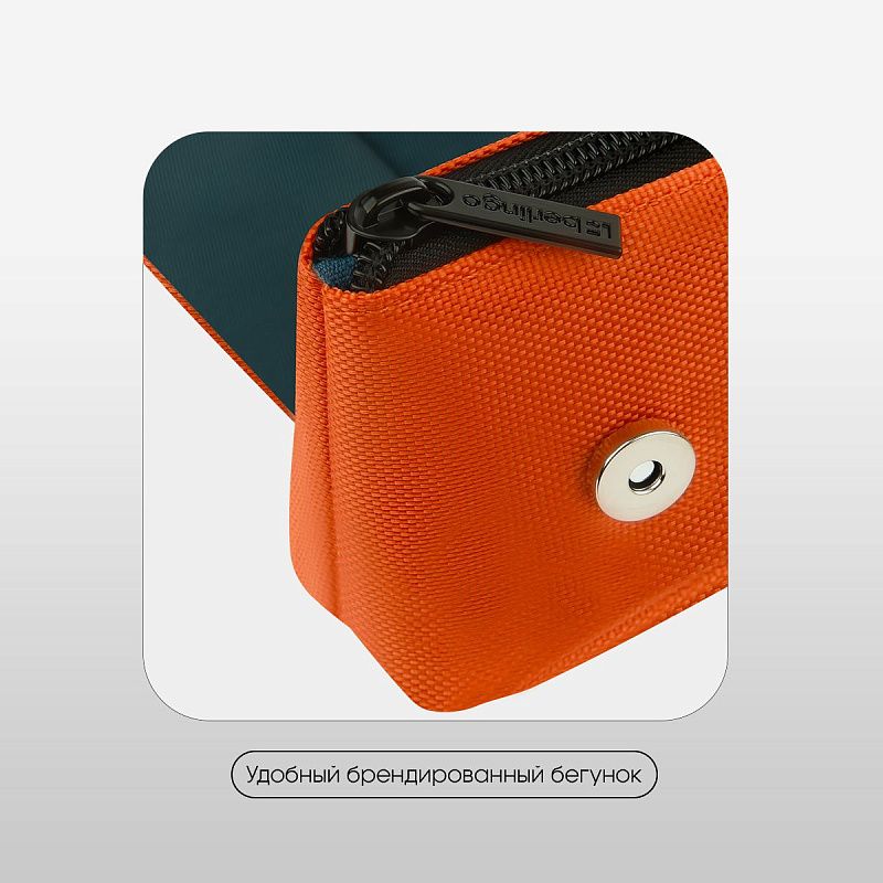 Пенал мягкий 1 отделение, 215*90*45 мм, Berlingo "Orange focus", полиэстер, внутренний органайзер, магнит 