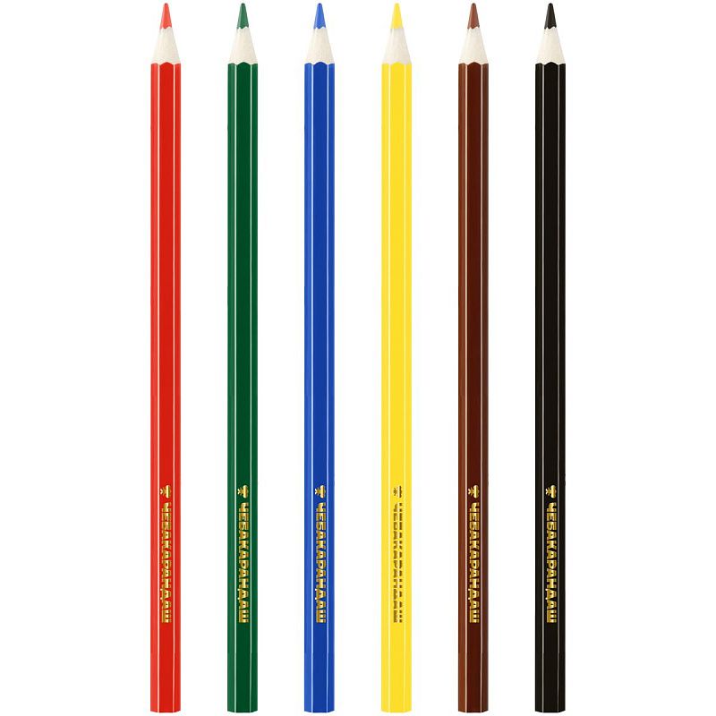 Карандаши цветные Мульти-Пульти "Чебурашка", 06цв., заточен., картон, европодвес