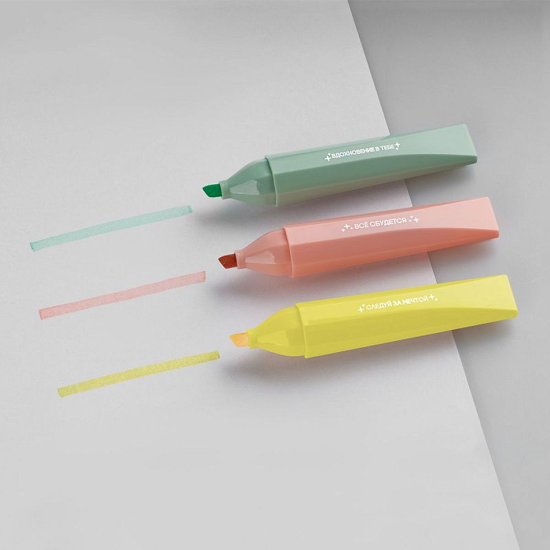 Текстовыделитель MESHU "Wishes", ассорти, пастельные цвета, 1-5 мм, шоу-бокс 