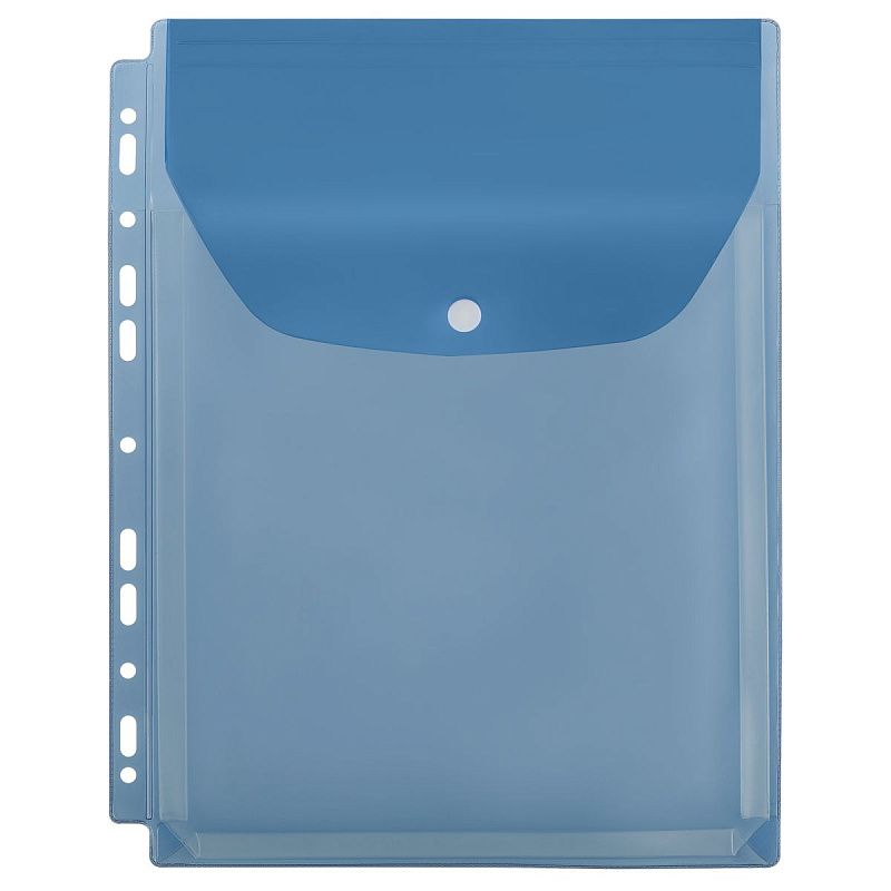 Папка-вкладыш с перфорацией на кнопке СТАММ А4, ПВХ, 180мкм, расширяющаяся до 250л., цветная, ассорти 