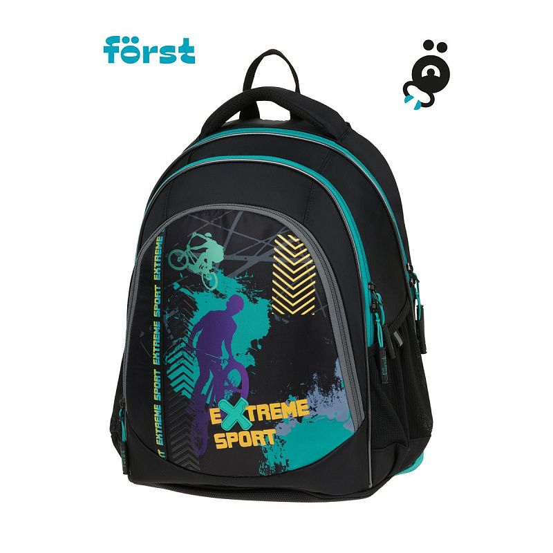 Рюкзак Först F-JUNIOR "Extreme sport" 38*29*18см, 3 отделения, 2 кармана, эргономичная спинка 