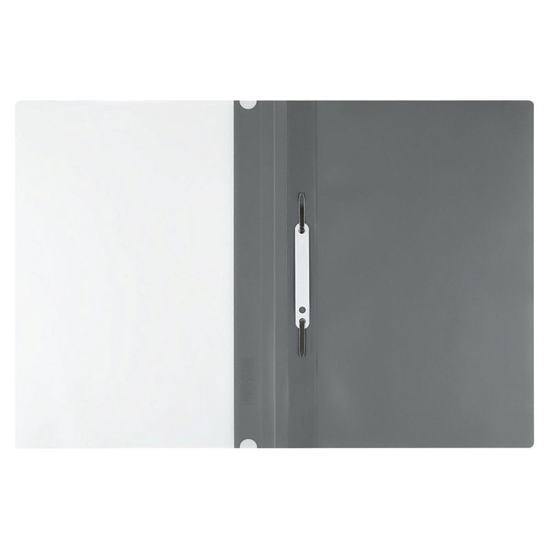 Папка-скоросшиватель пластик. СТАММ А4, 160мкм, серая с прозр. верхом 