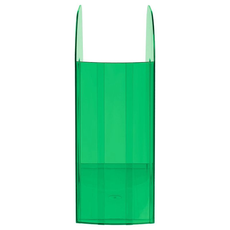 Лоток для бумаг вертикальный СТАММ "Фаворит", тонированный зеленый, ширина 90мм