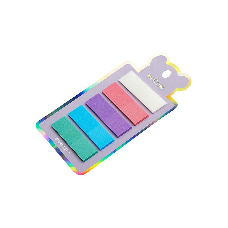Флажки-закладки MESHU "Sparkle" пластиковые блестящие, 45*12мм, 20л*5 цветов, европодвес